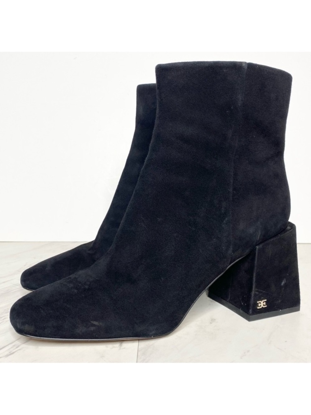 Sam Edelman Daruby Square Toe Black Suede Bootie 9M